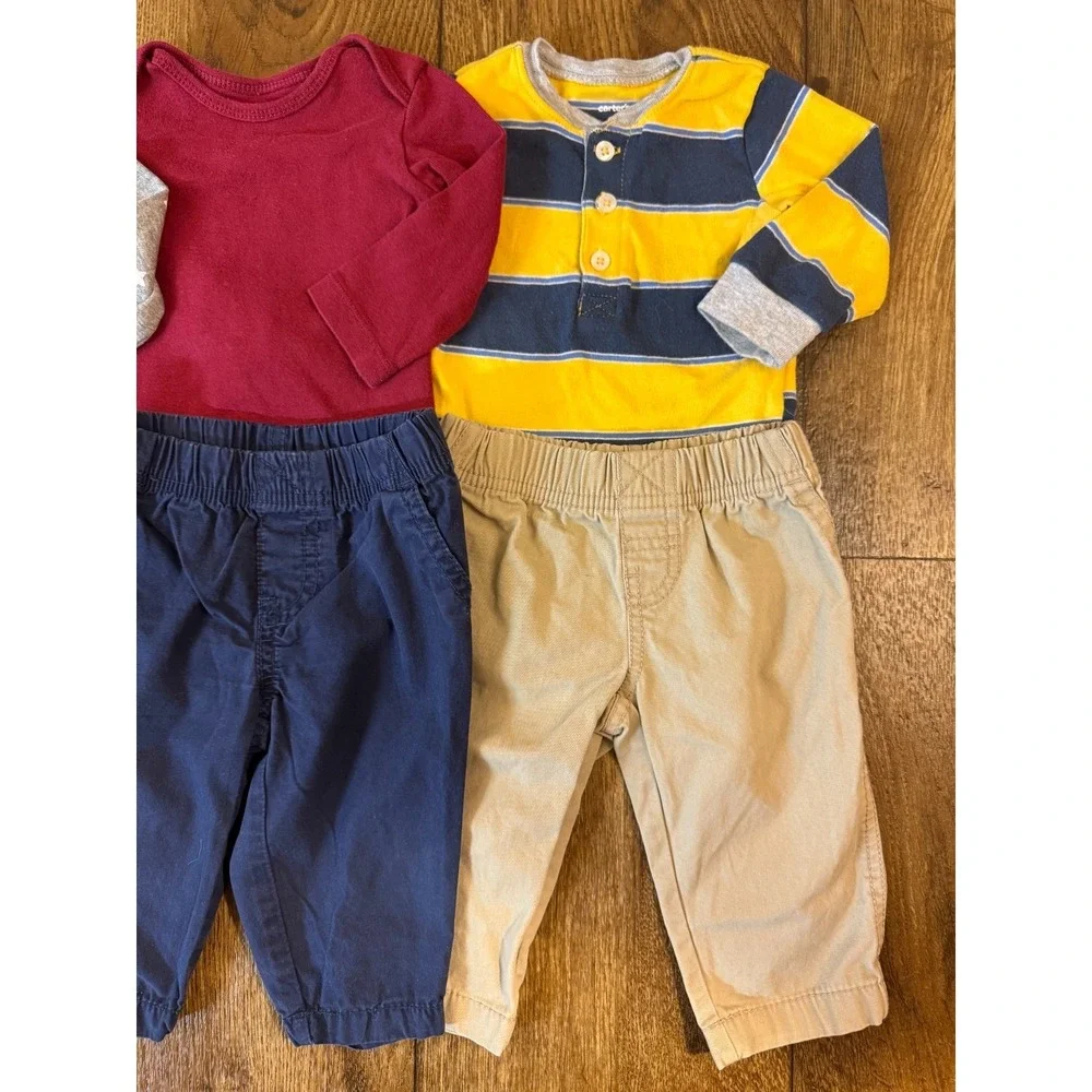 Carters Baby Boy 6 Months Clothes Outfits Jeans Khaki Pants Shirts Bodysuits Lot